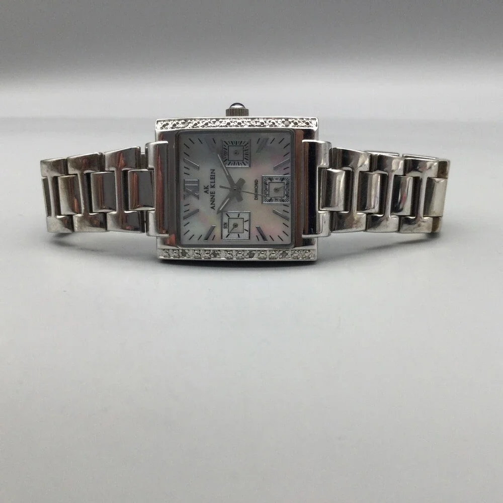 Anne Klein 10/3971 Womens Watch 27mm MOP Dial Diamond Bezel New Battery 6.75